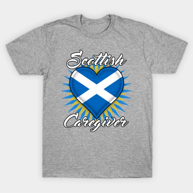 Scottish Caregiver (white font) T-Shirt by WCN Store